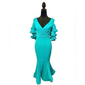 Peacock Blue Mermaid Dress